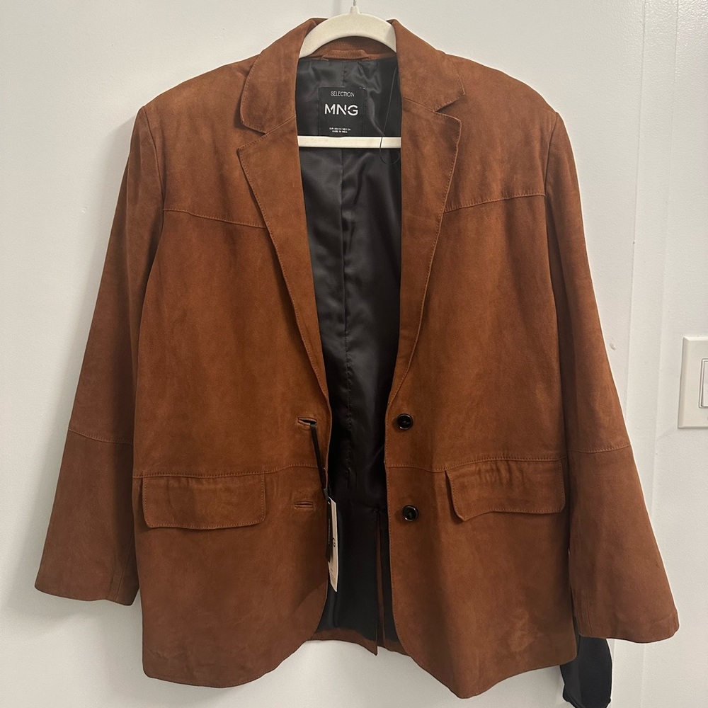 Mango brown suede blazer